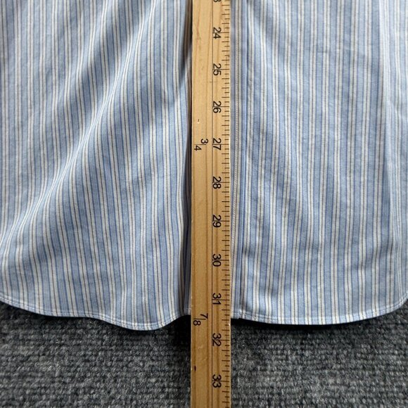 Brooks Brothers Regent Striped Cotton Non-Iron 16.5 35 Button-Down Blue Pocket - Picture 4 of 13